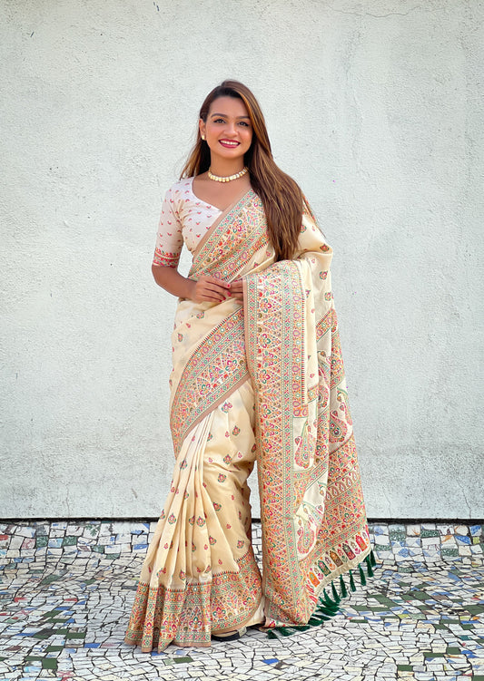Off white Saree Party Wear
