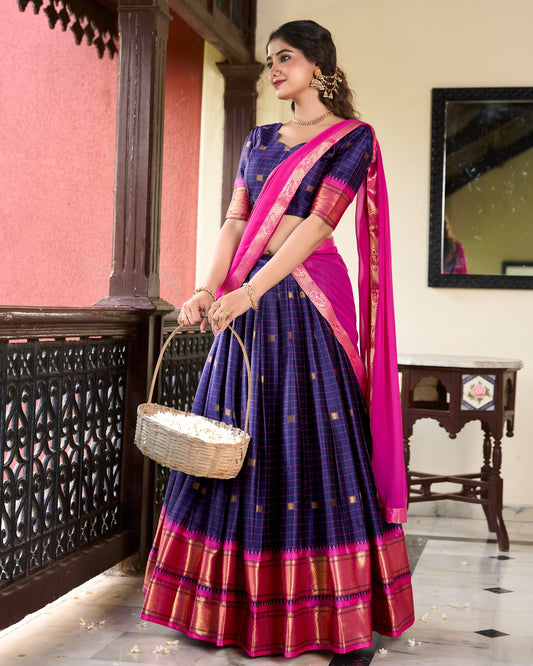 Navy Blue traditional lehenga choli prie