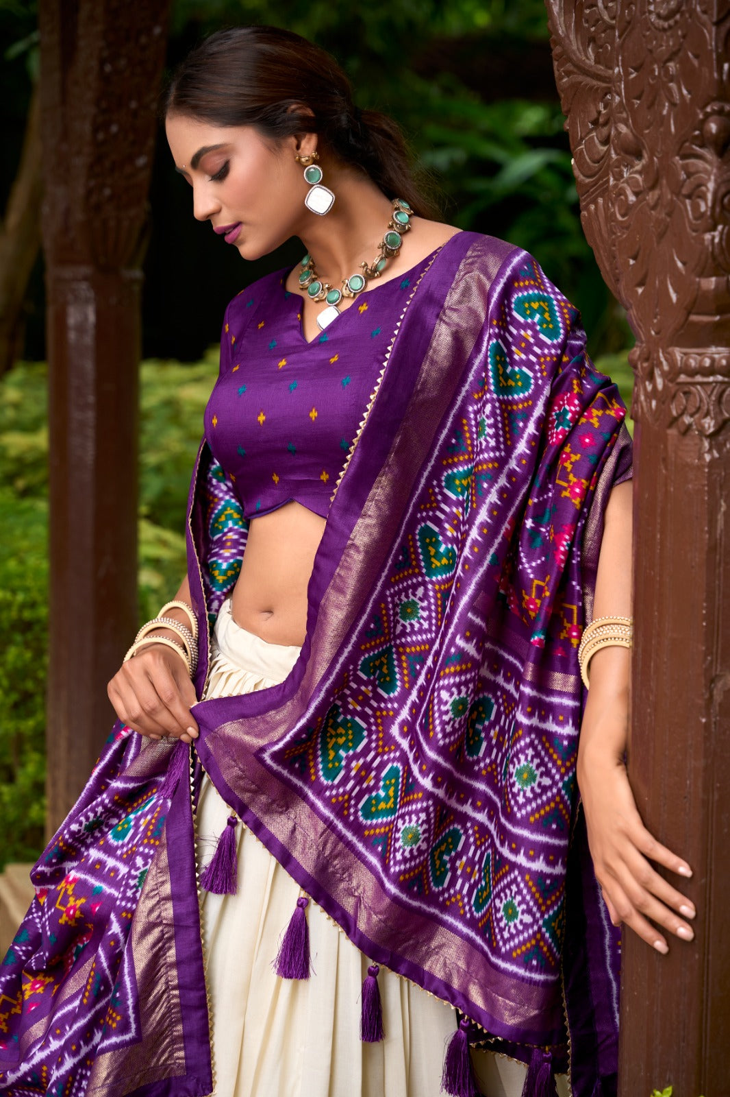 Purple color patola printed lehenga choli Images