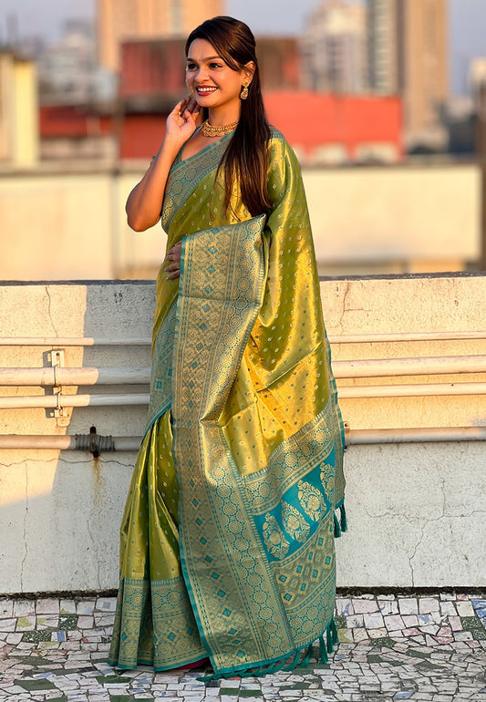 Mehndi tissue saree for women with price