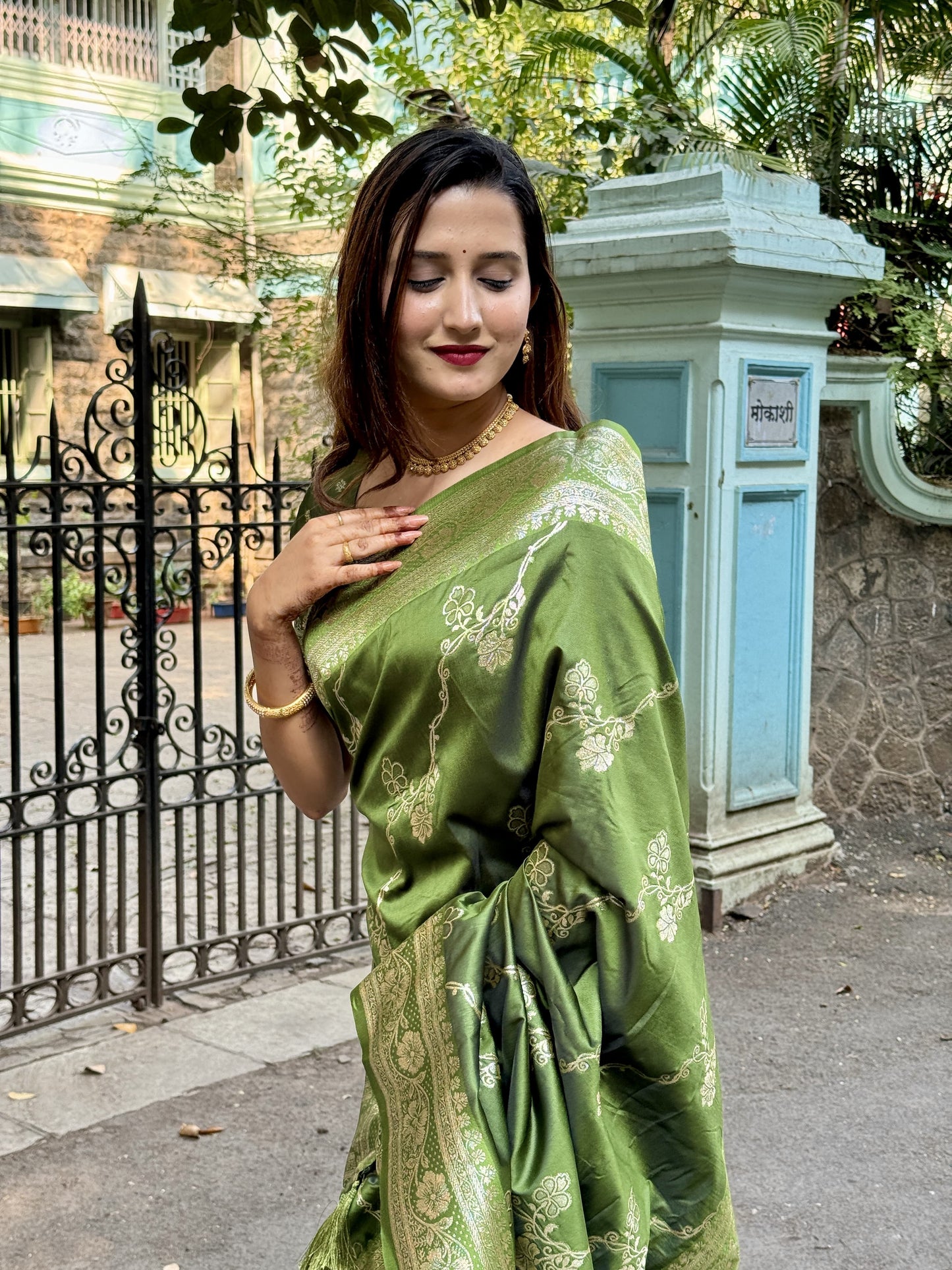 Dark Green Silk Saree