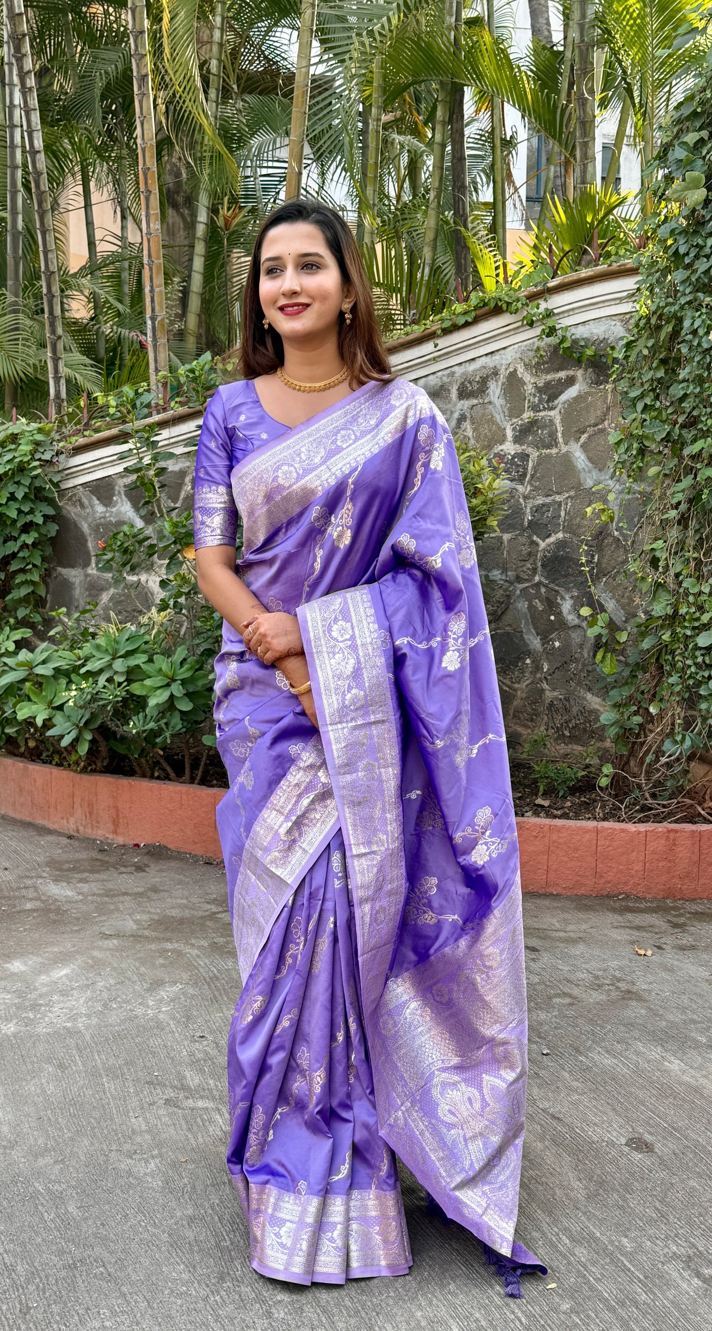 Purple color soft silk saree for women online shopping