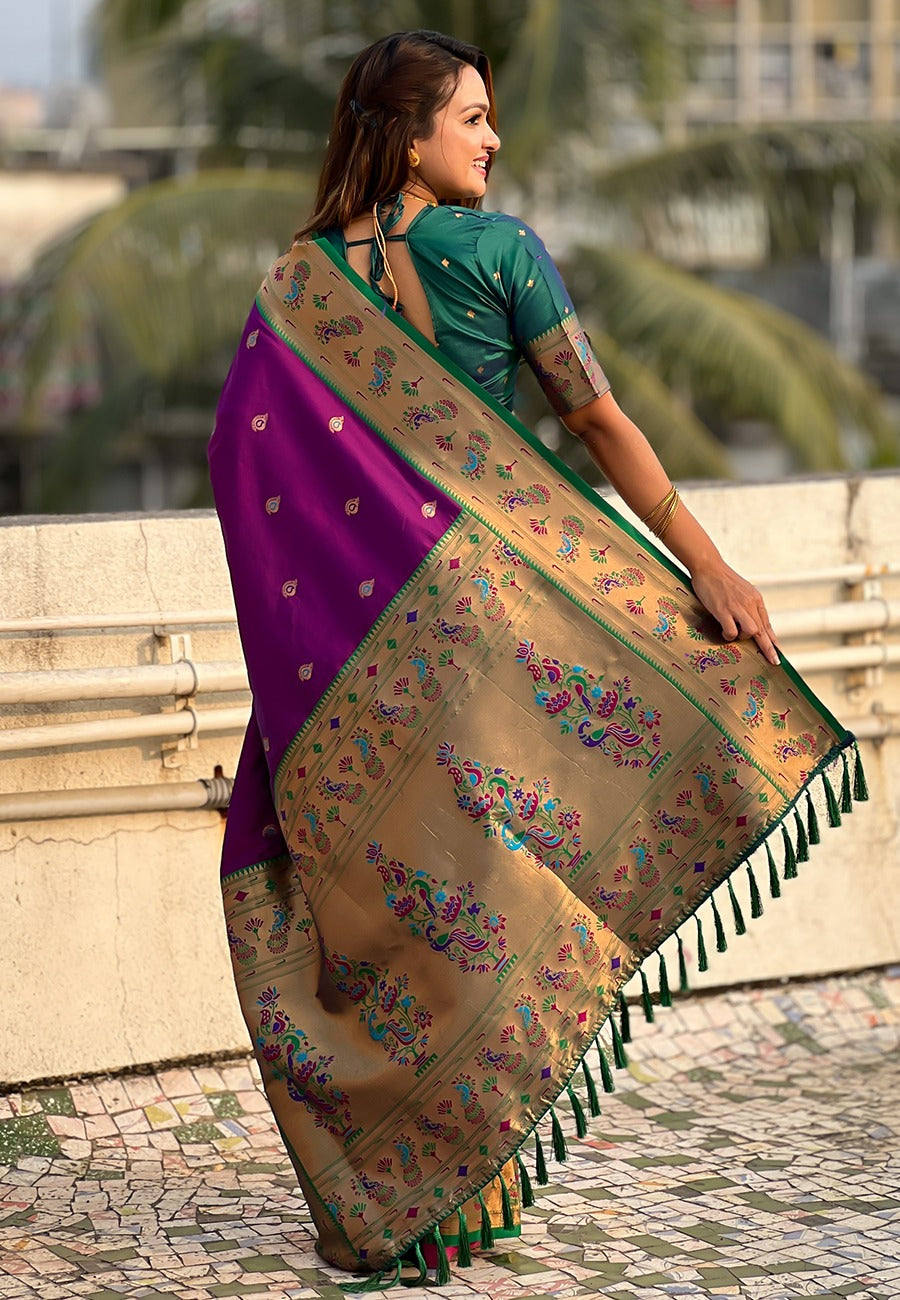 Wine color soft silk Saree online shopping