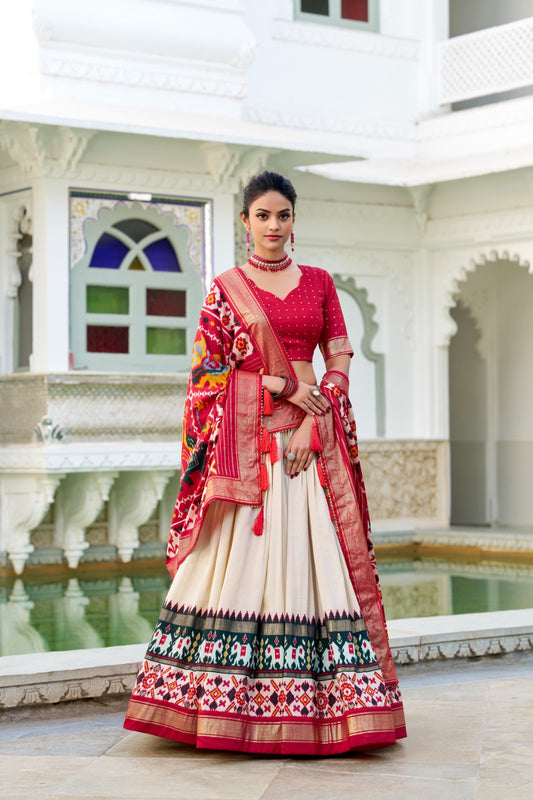 Off white tussar silk lehenga choli for women online shopping