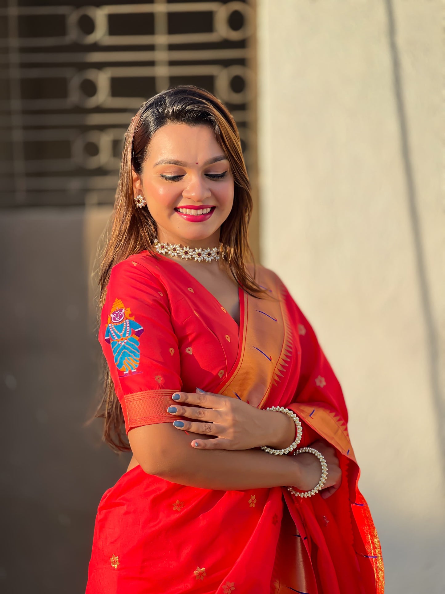 Red color soft silk saree for women with price
