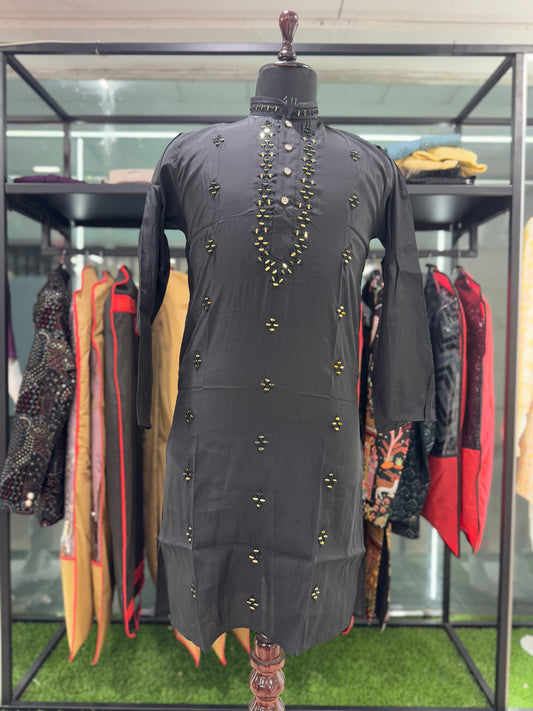 Grey color viscose mens kurta with pajama online