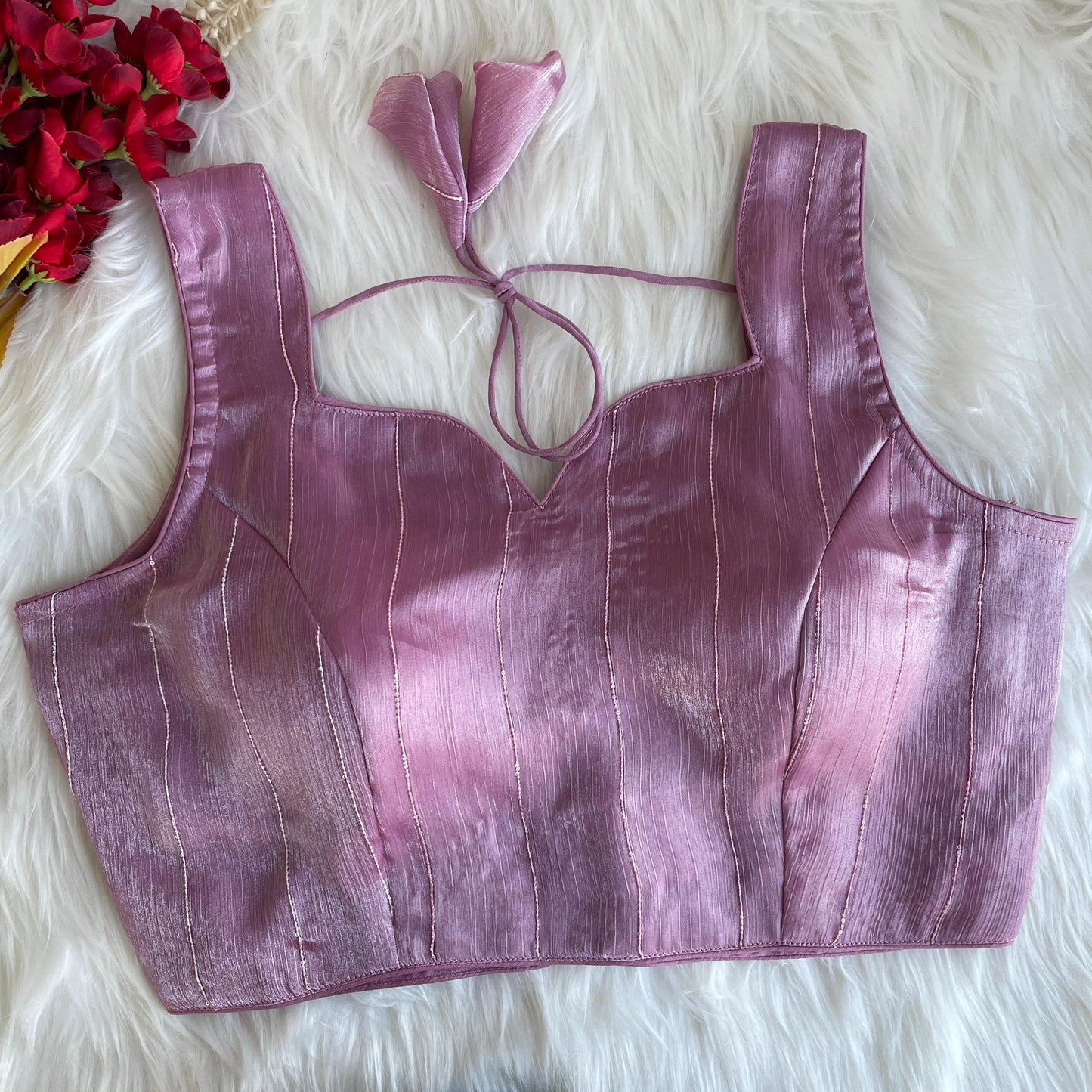 Pink color jimmy choo sarees blouse with design