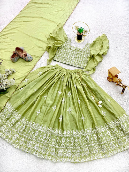 Girls chinon silk lehenga choli for women online shopping