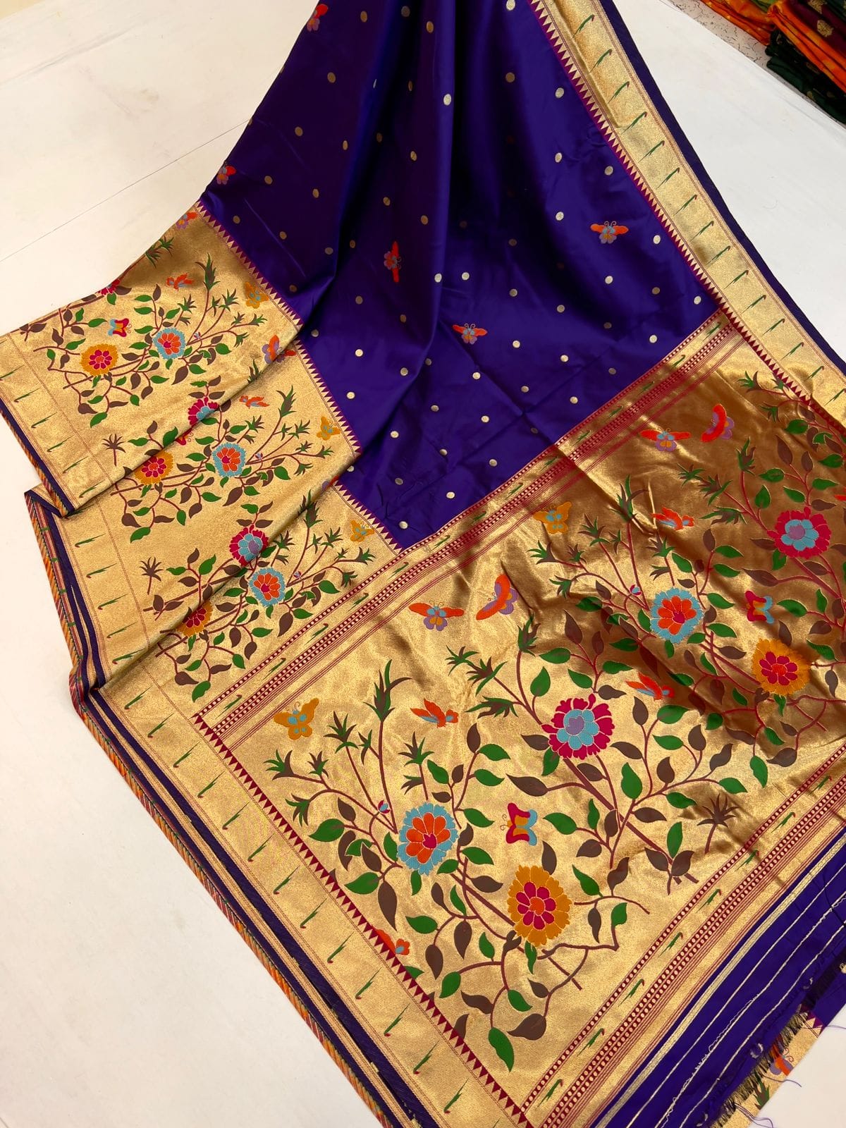 Purple color paithani saree for women