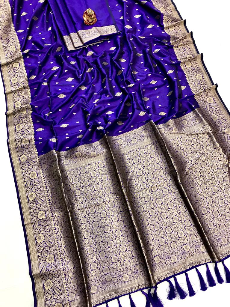 Purple color lichi silk saree with blouse online shopping