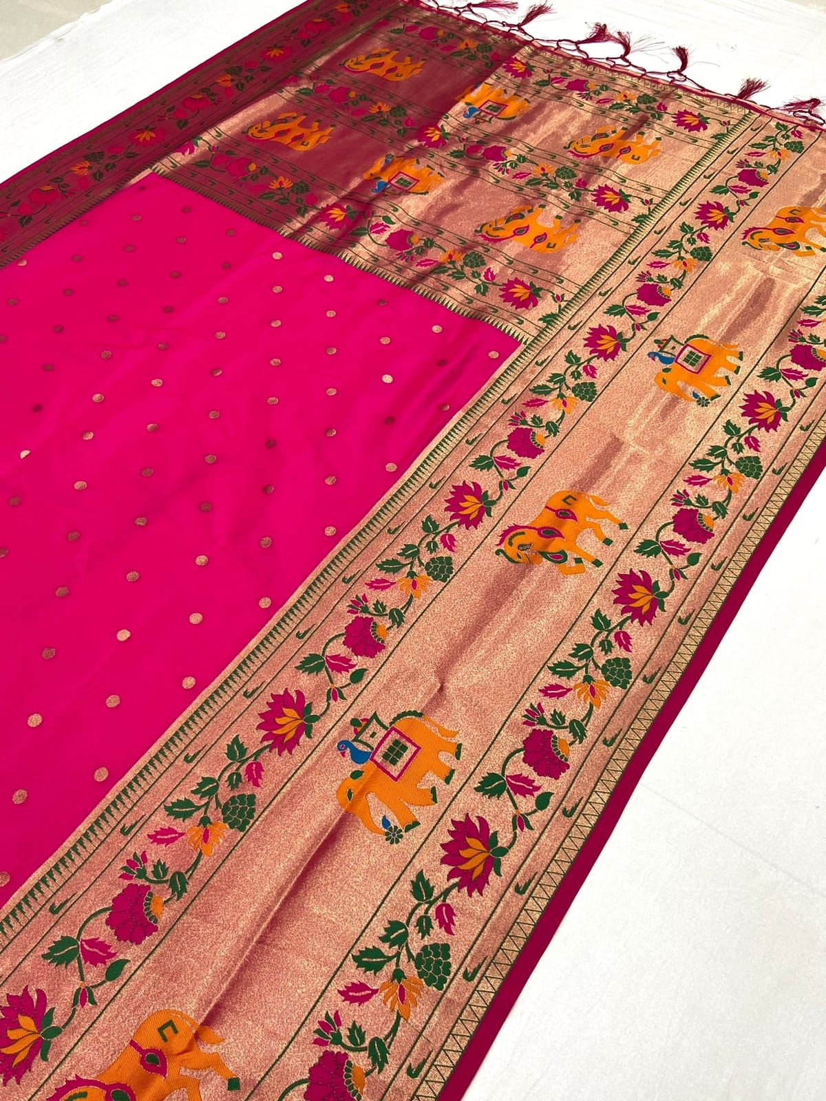 Pink color Banarasi Silk sarees for wedding with price