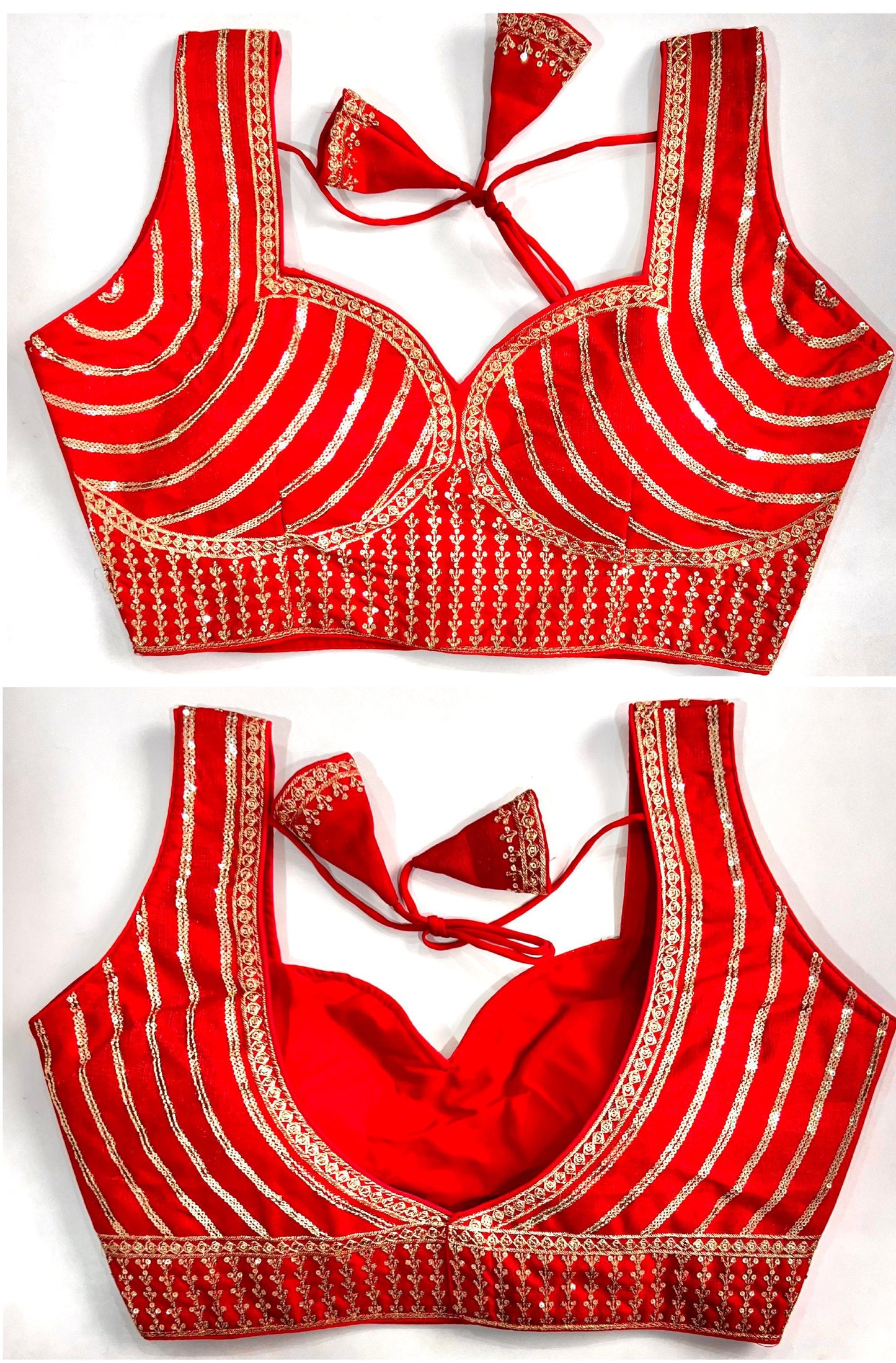 Red color milan silk blouse for sarees