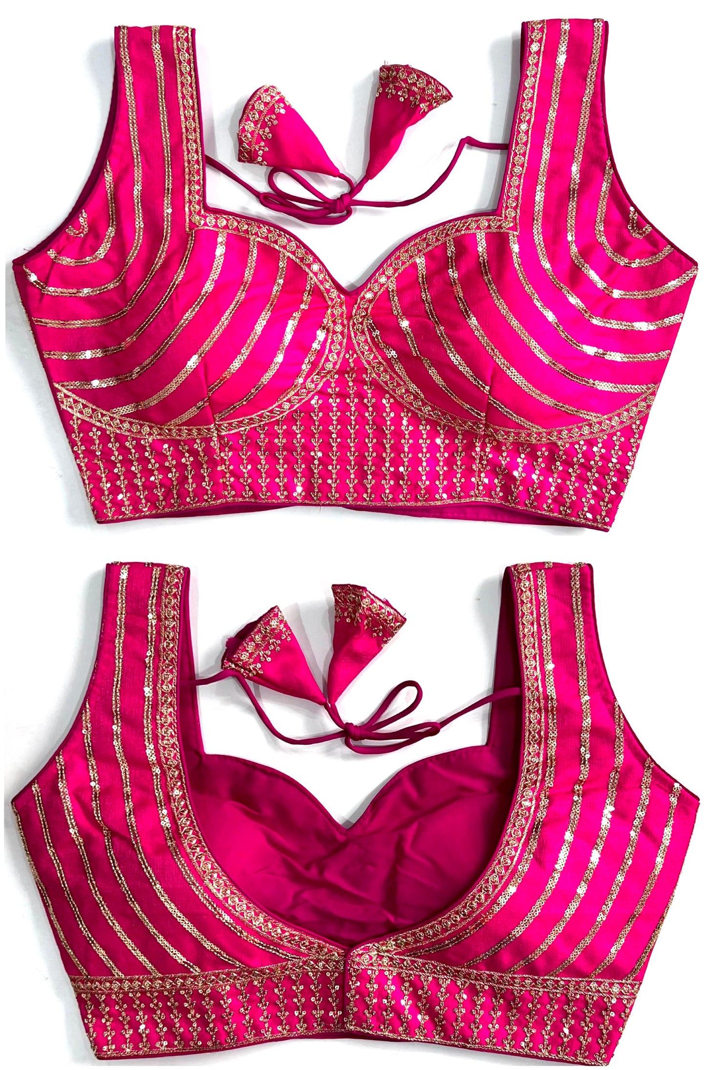 Pink color milan silk blouse with images