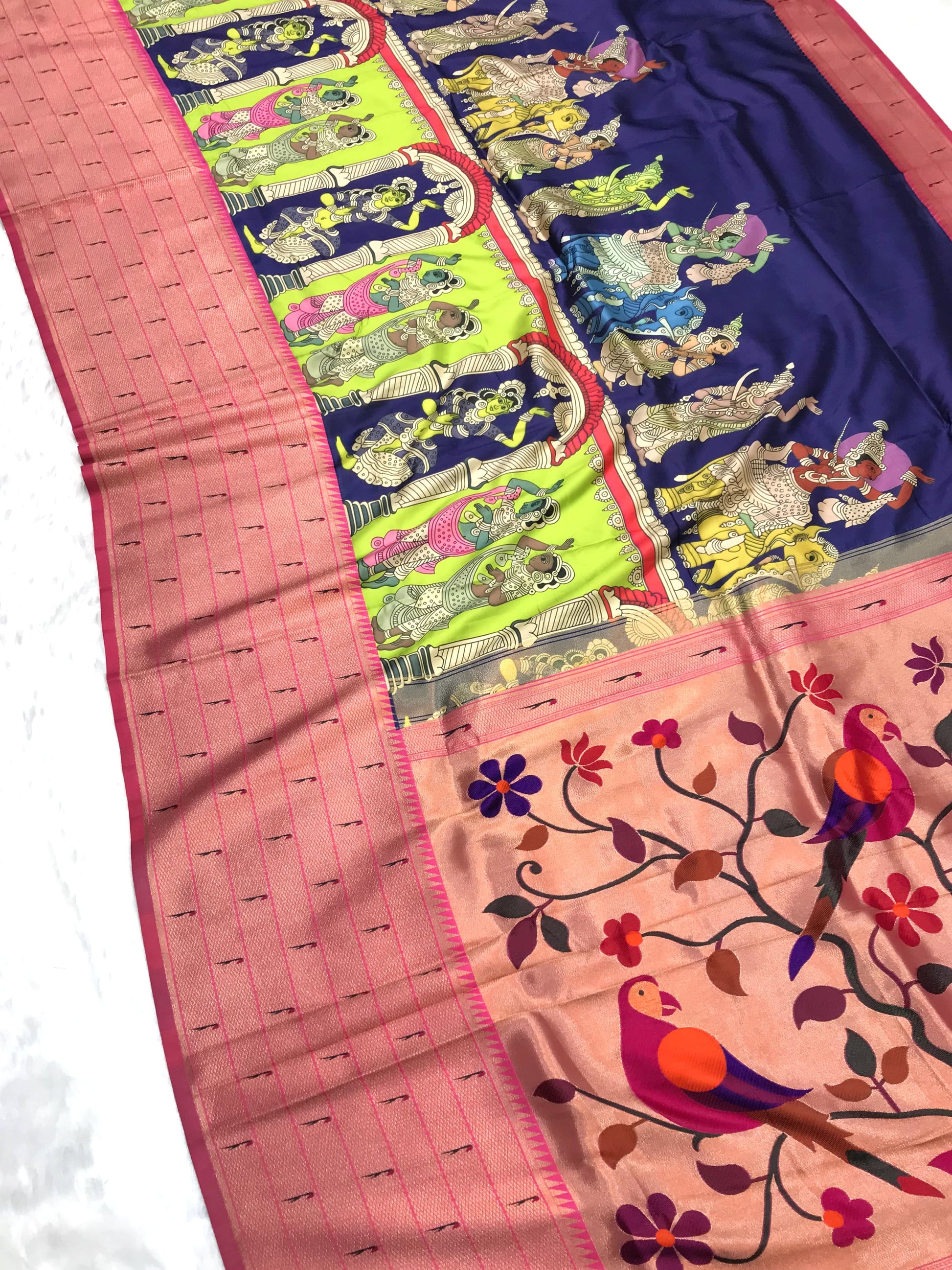 Purple color paithani silk saree with blouse