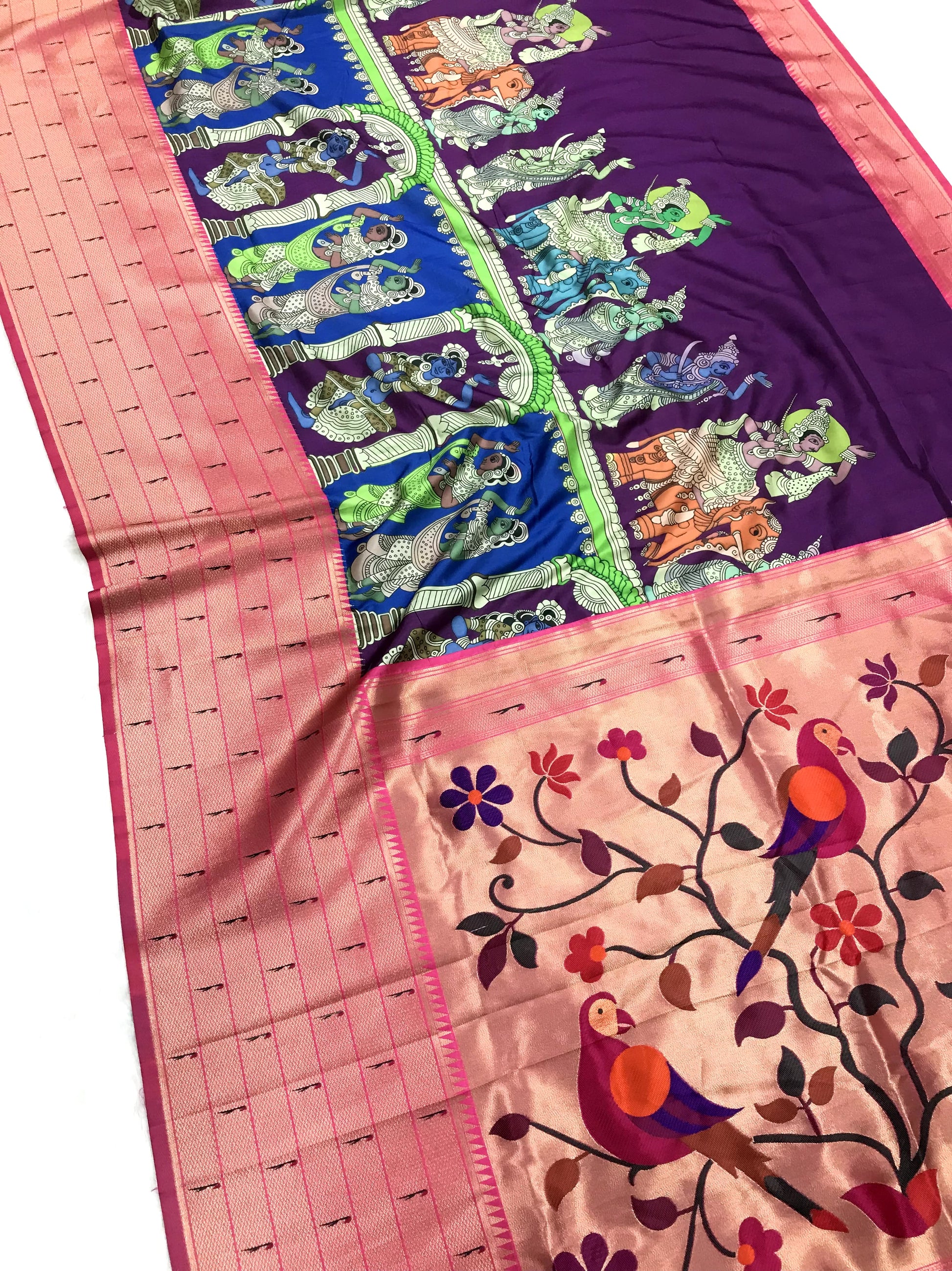 Wine color paithani silk saree with blouse price