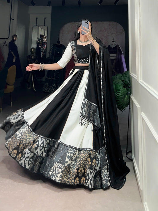 Black color rayon lehenga choli for women online