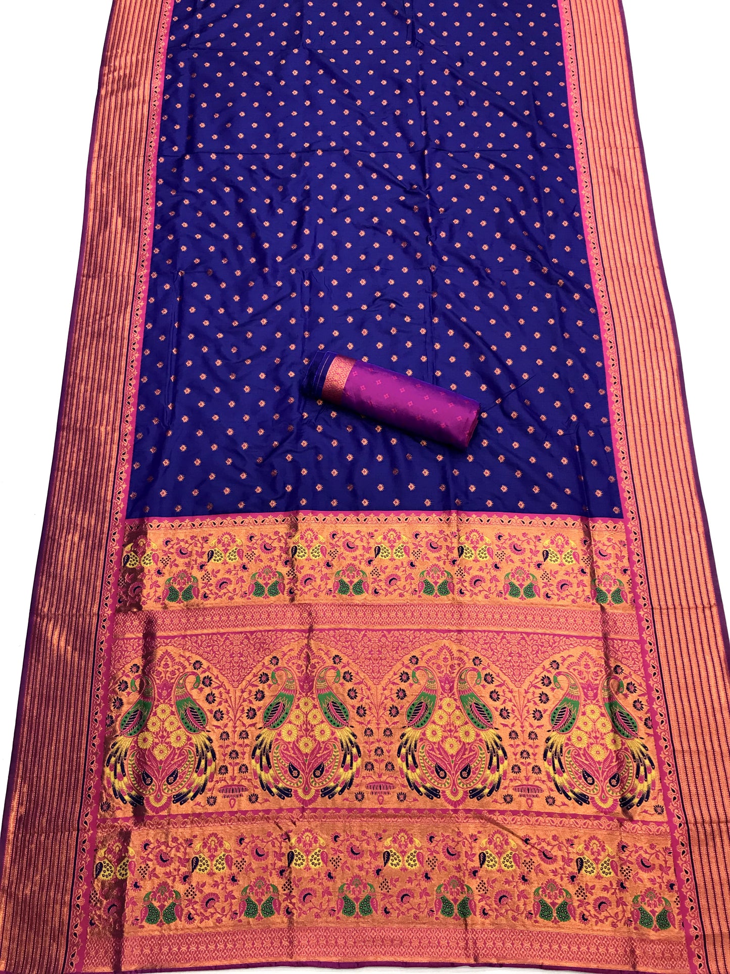 Purple color paithani silk saree with blouse price