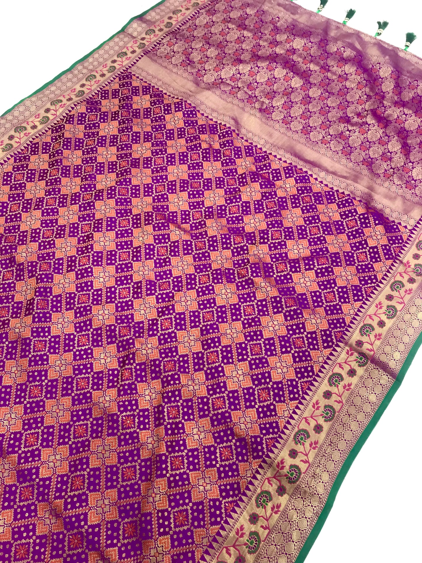 Purple banarasi silk saree with price