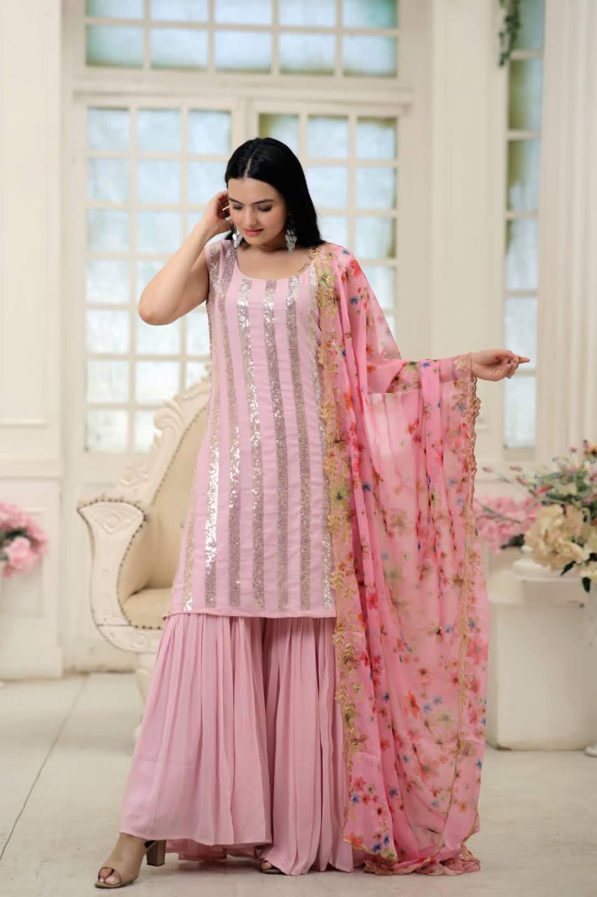 Pink Sharara Suit for Wedding