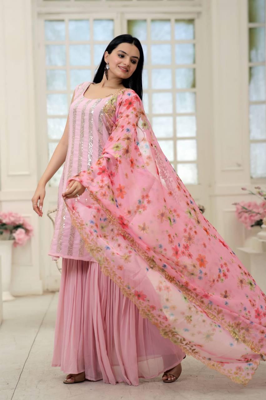 Pink Sharara Design