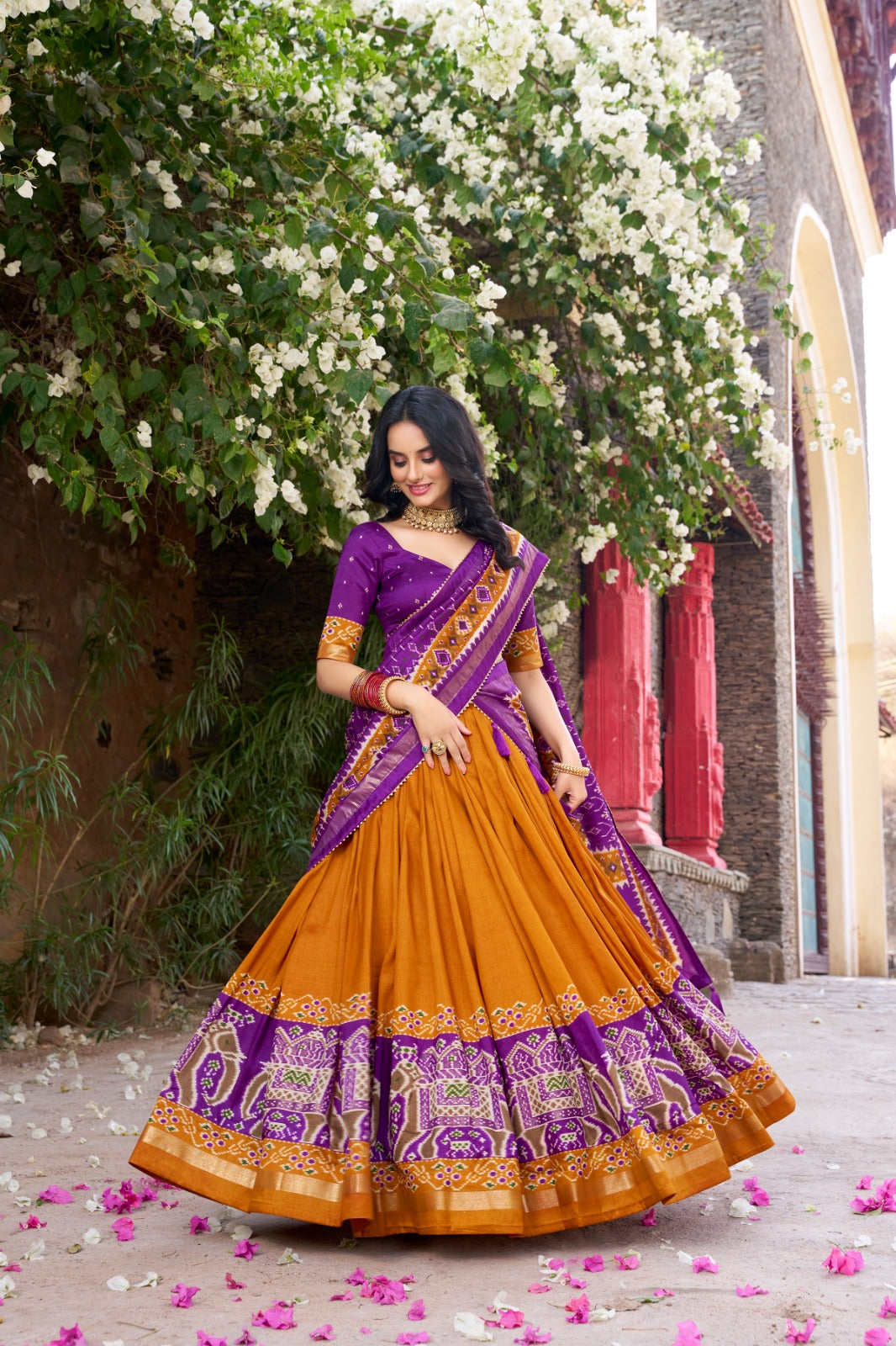 Mustard color silk lehenga choli with price