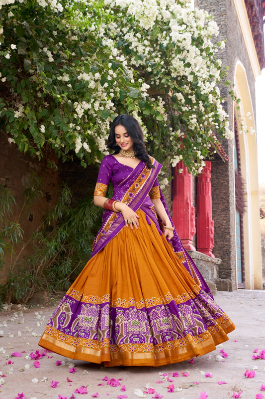 Mustard color silk lehenga choli with price