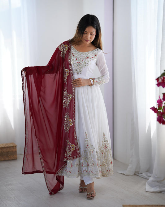 White color georgette salwar suit for party