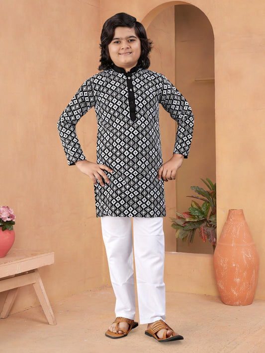 Kids silk mens kurta set