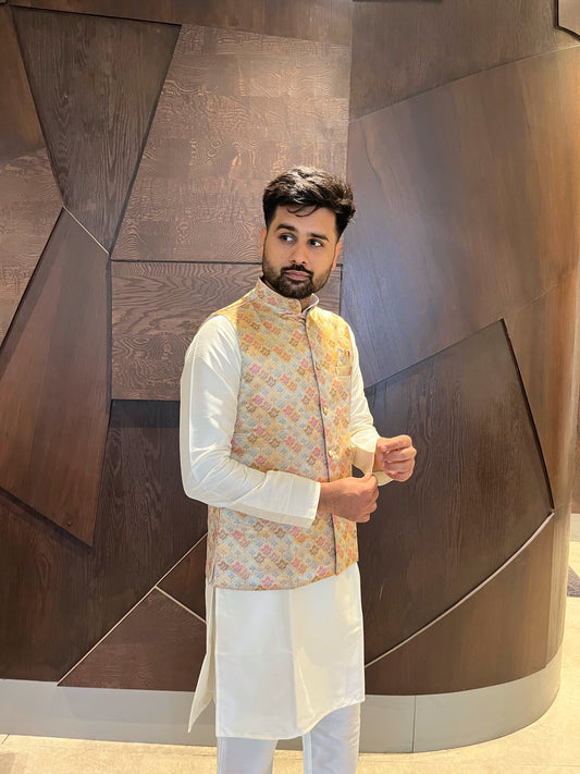 Kurta Pajama with Jacket Punjabi Style
