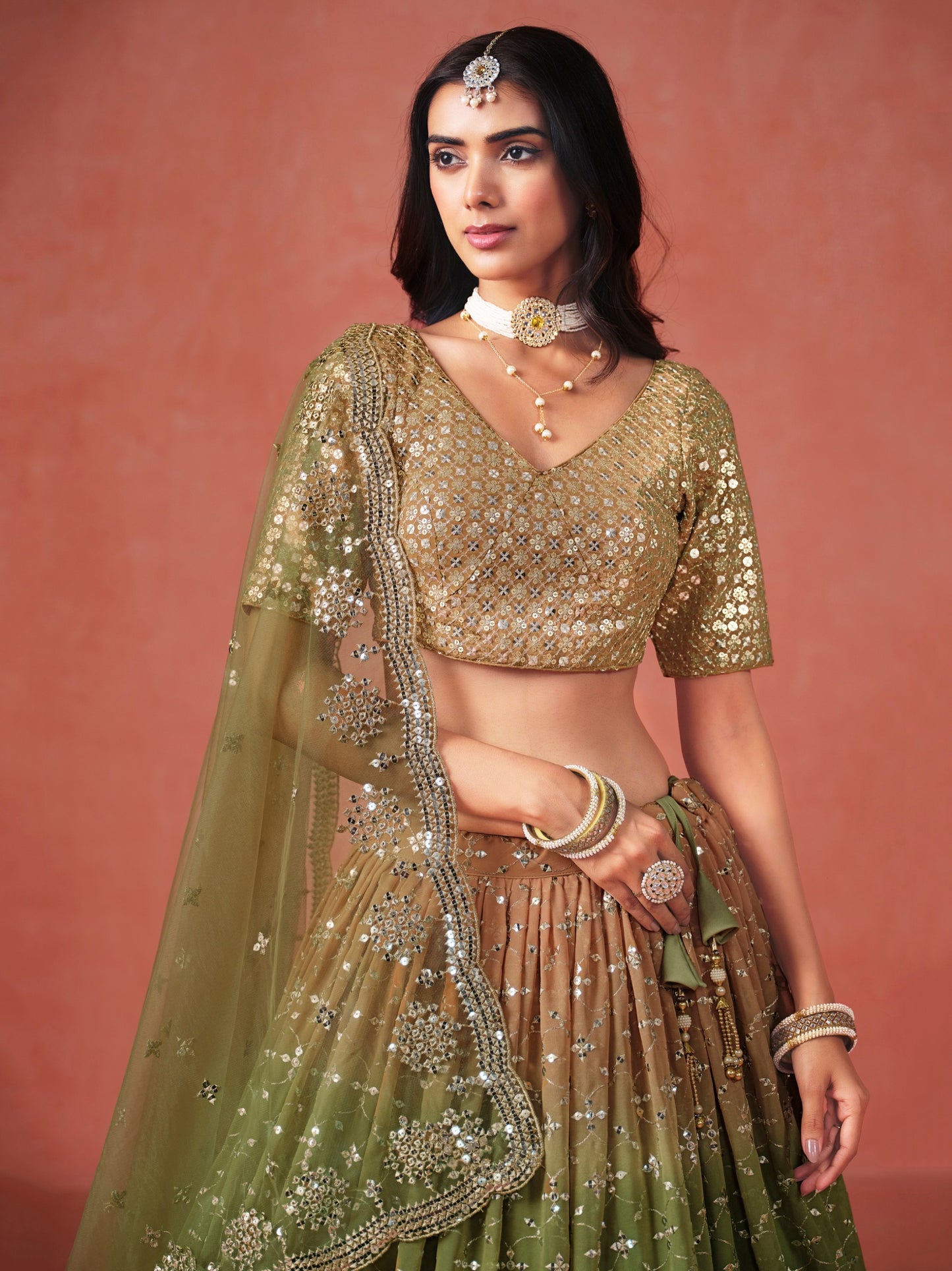 Mehndi lehenga choli for women usa ragthm