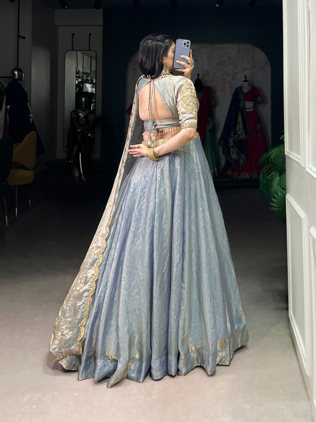 Blue fendi lehenga choli price