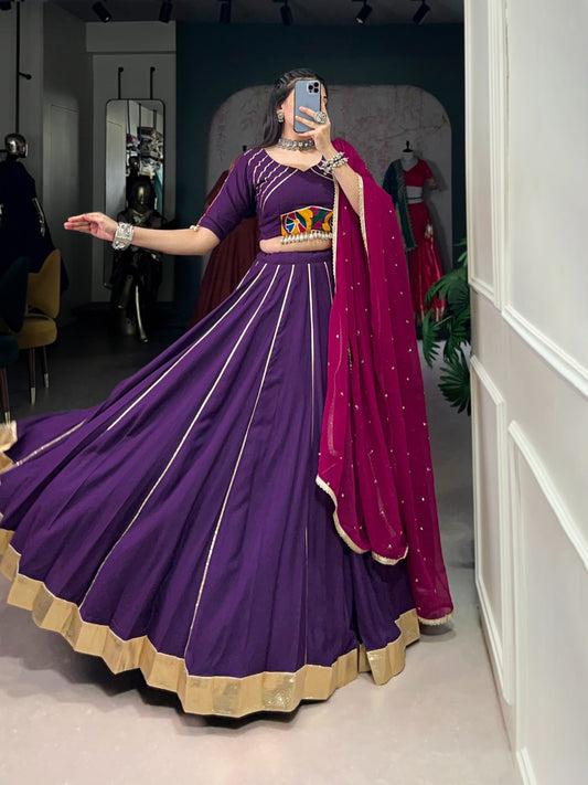Purple color rayon chaniya choli