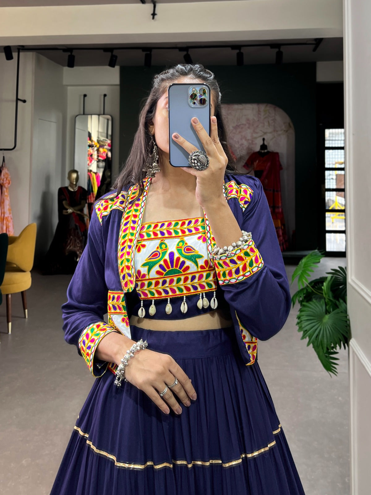 Blue chaniya Choli for Navratri