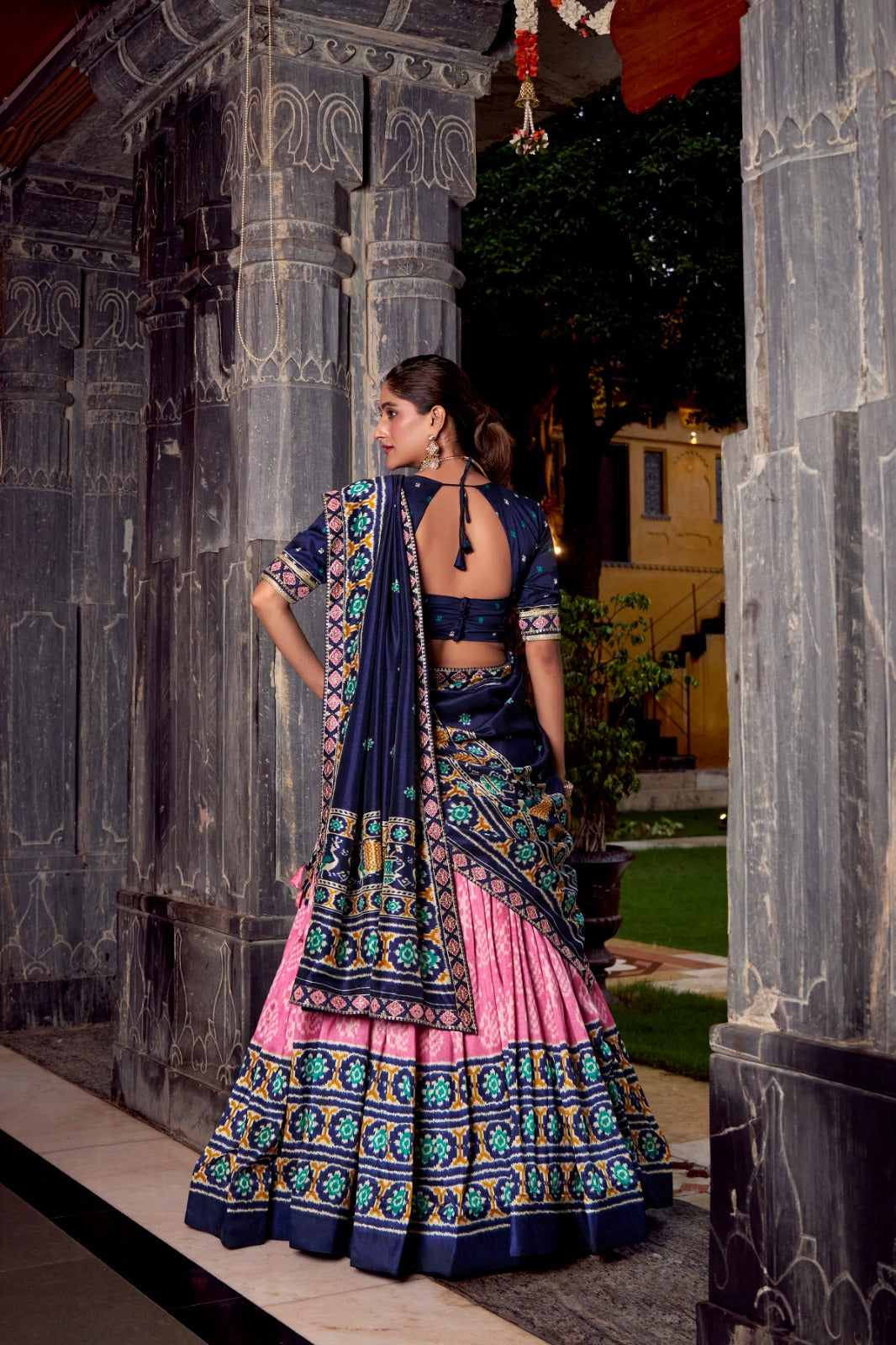 Light Pink silk chaniya choli for wedding