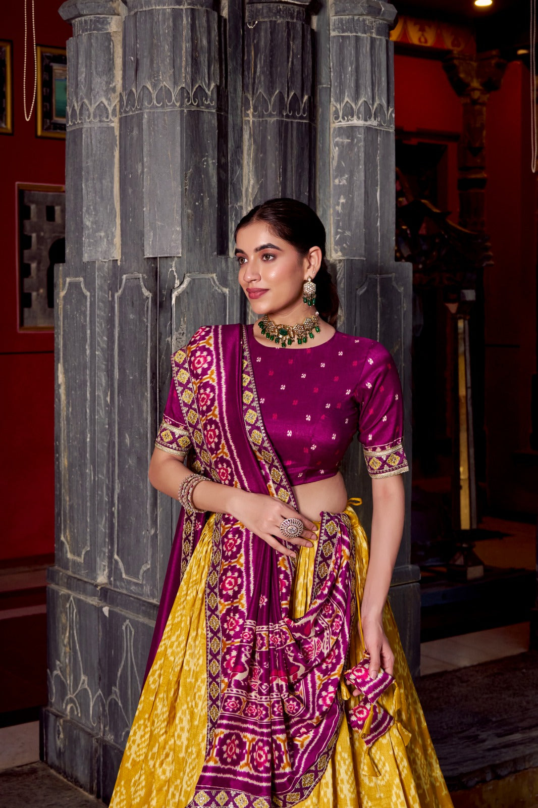 Wedding wear mustard ghagra choli