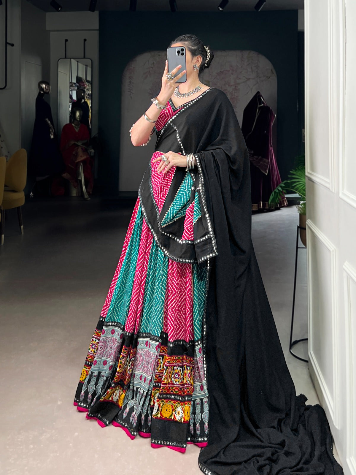 Navratri wear pink color ghagra choli