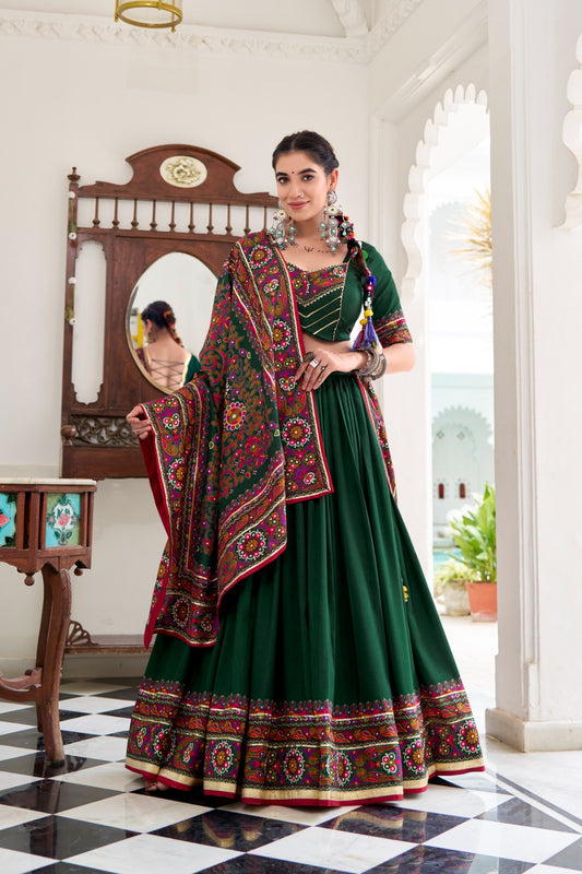 Navratri wear green lehenga