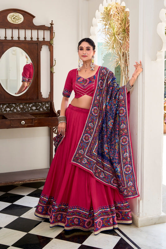 Navratri wear pink lehenga