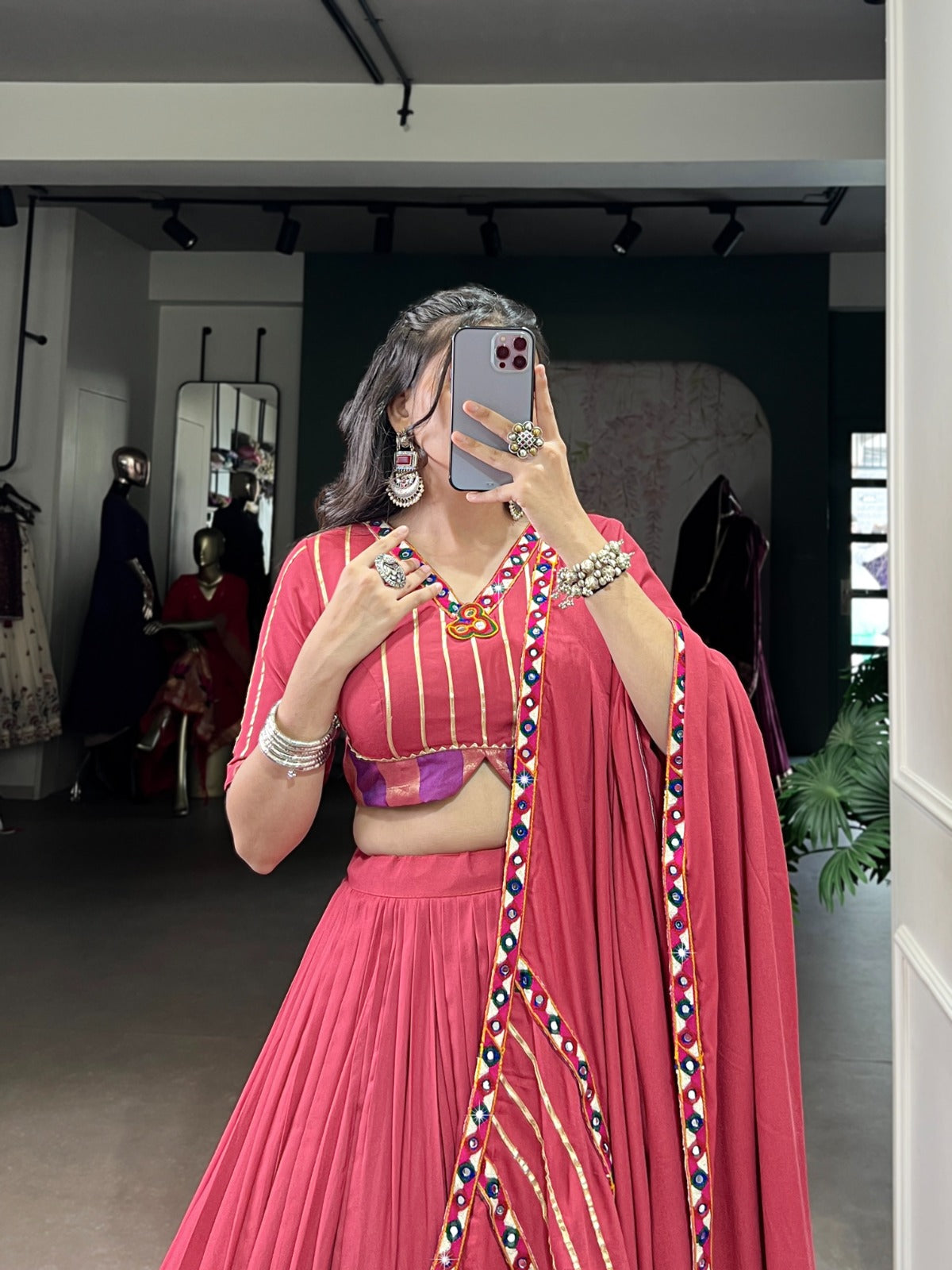 Navratri wear pink ghagra choli
