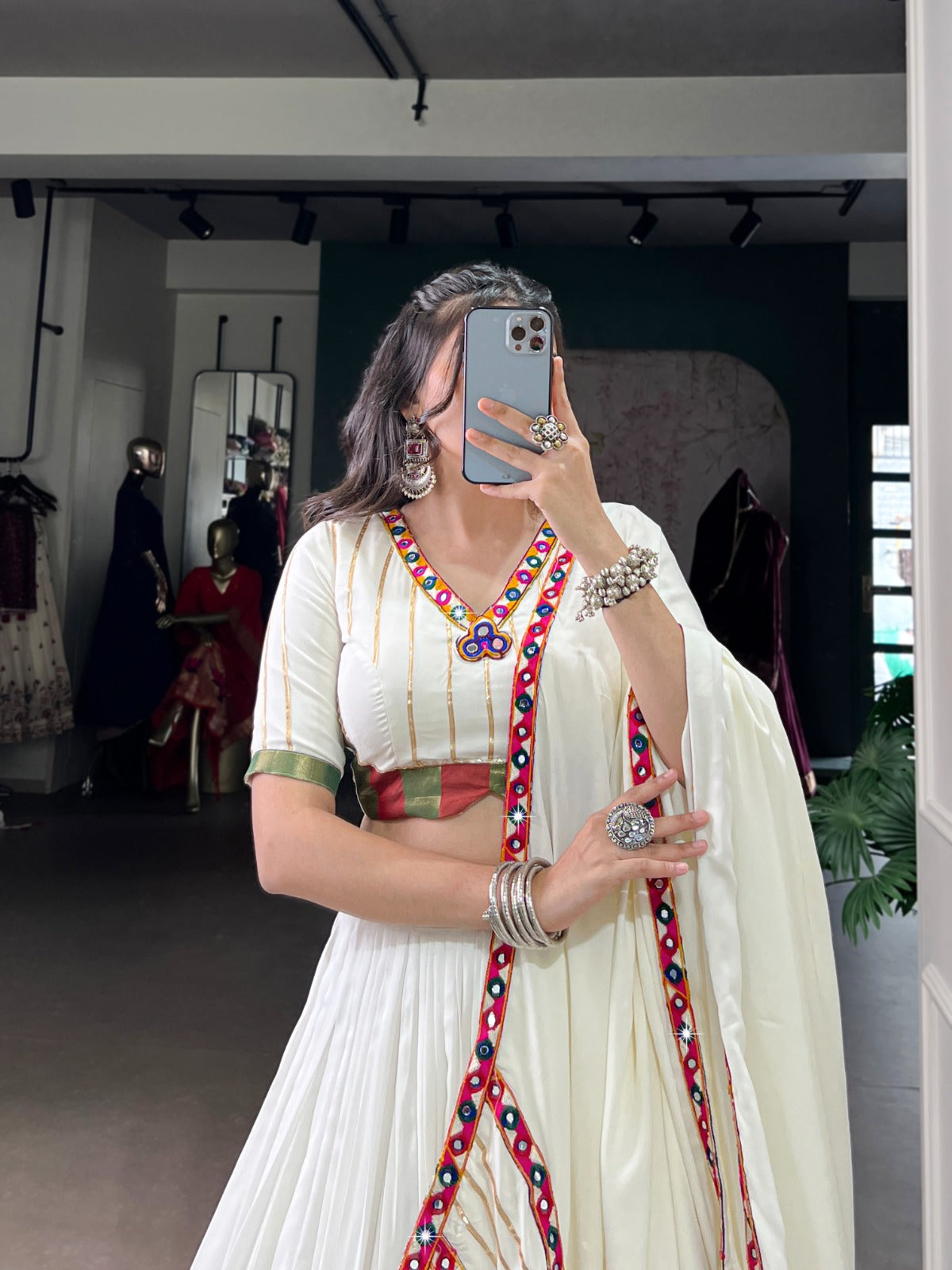 White readymade lehenga choli with price