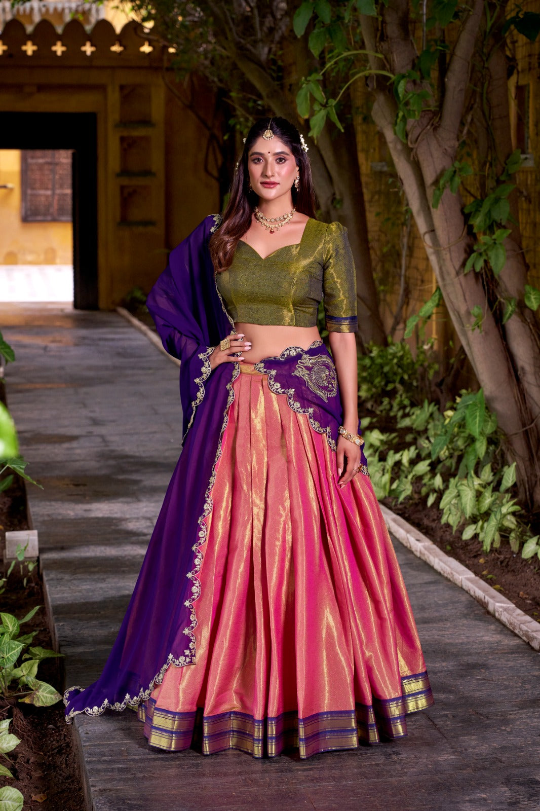 Wedding wear purple lehenga
