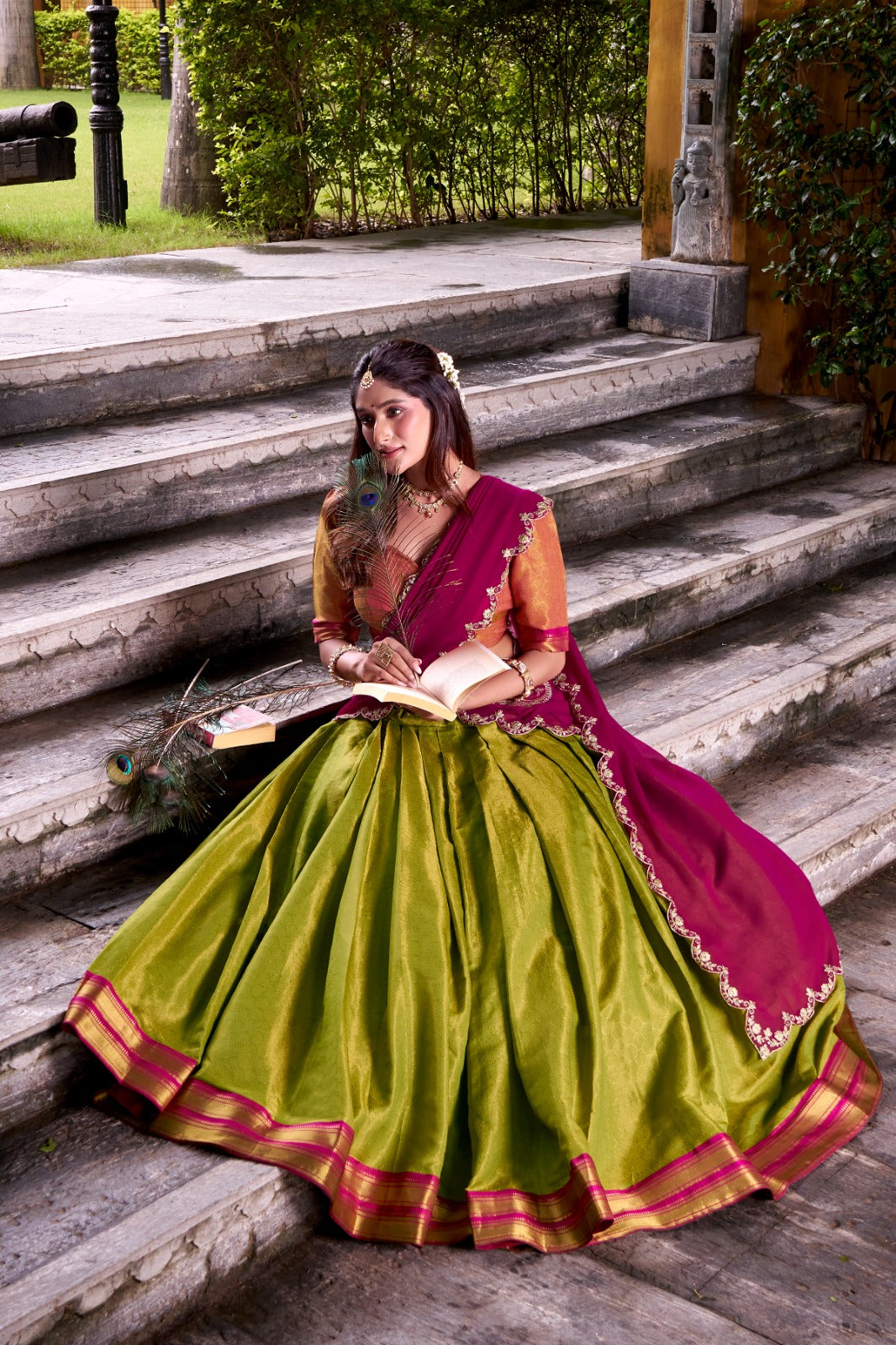 Wedding wear green chaniya choli