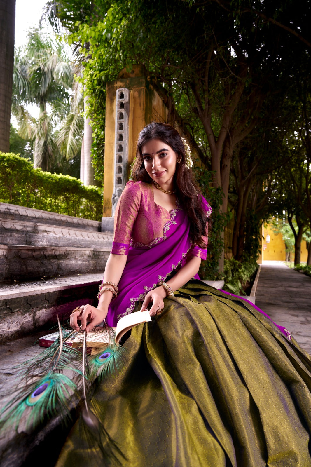 South indian pink lehenga