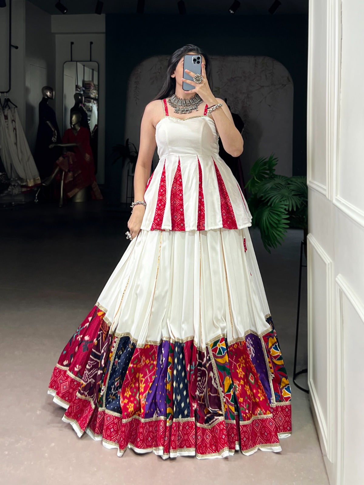Womens wear white rayon chaniya choli in USA