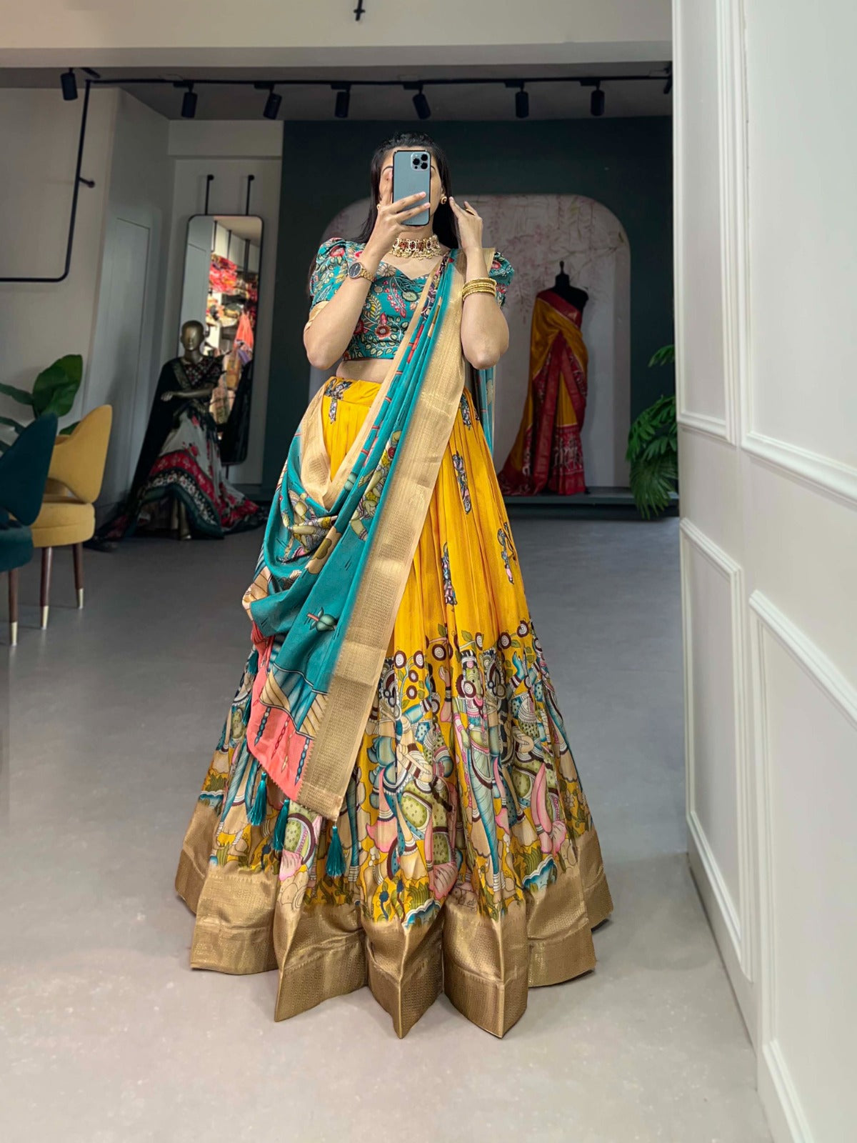 yellow amazon lengha choli for women