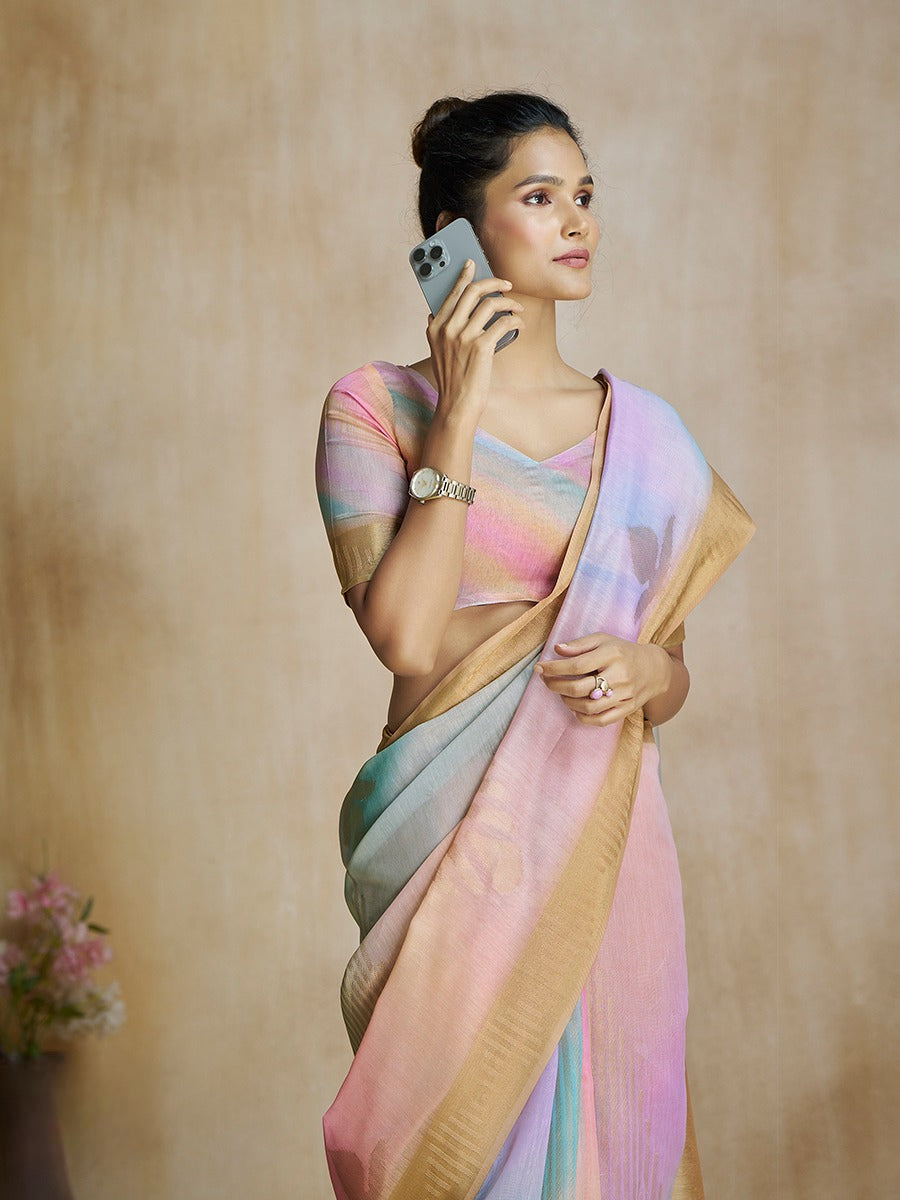 Multicolor Saree Party wear