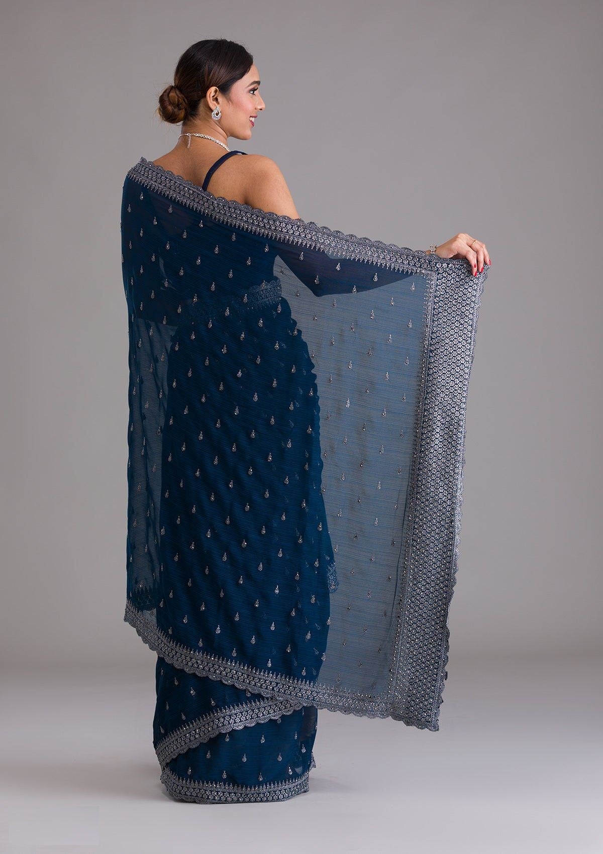 Heavy sequin saree