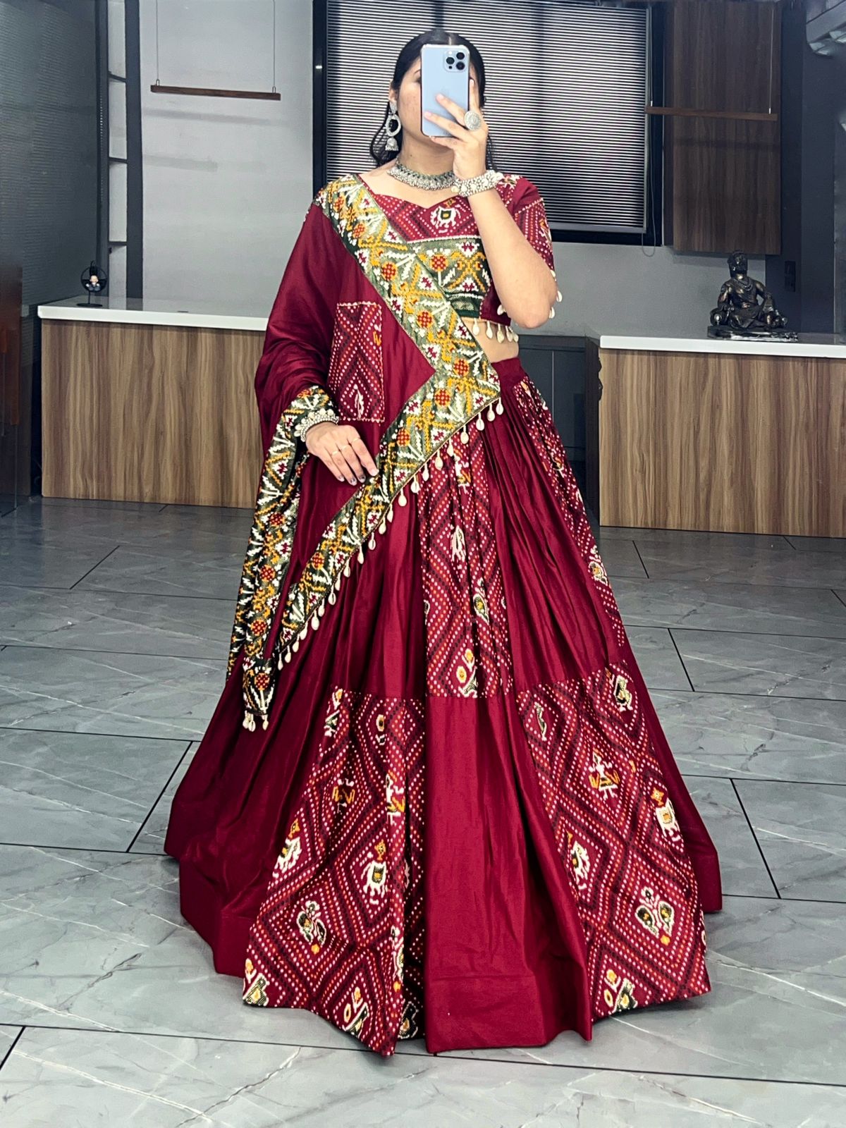 Maroon navratri lehenga choli price