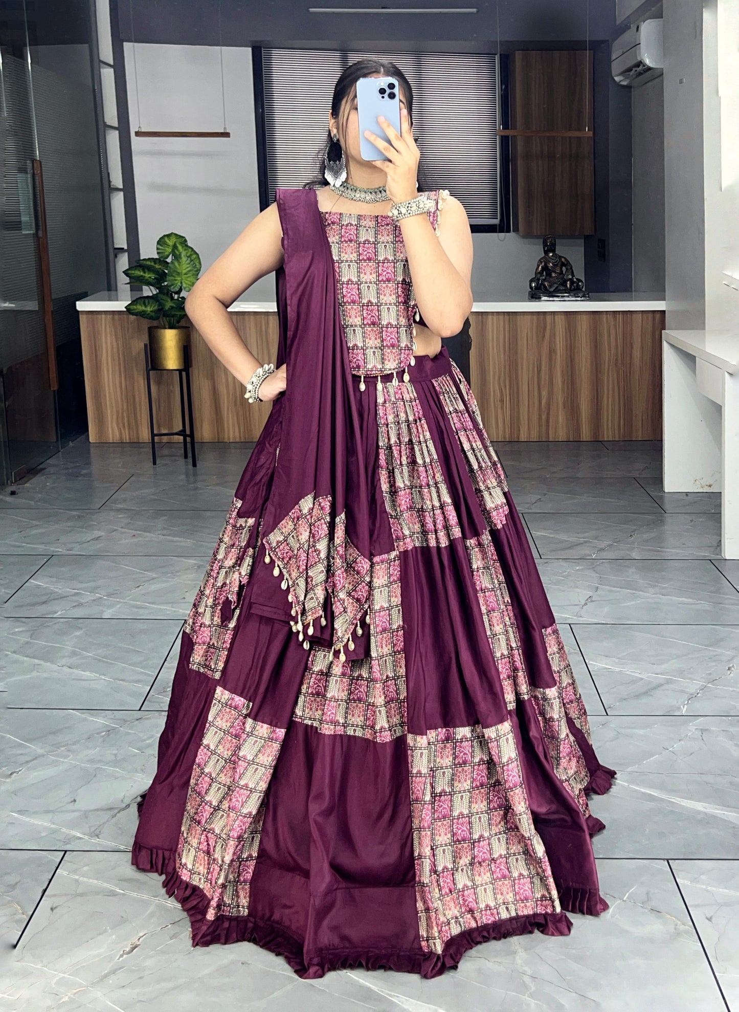 Wine lehenga choli images