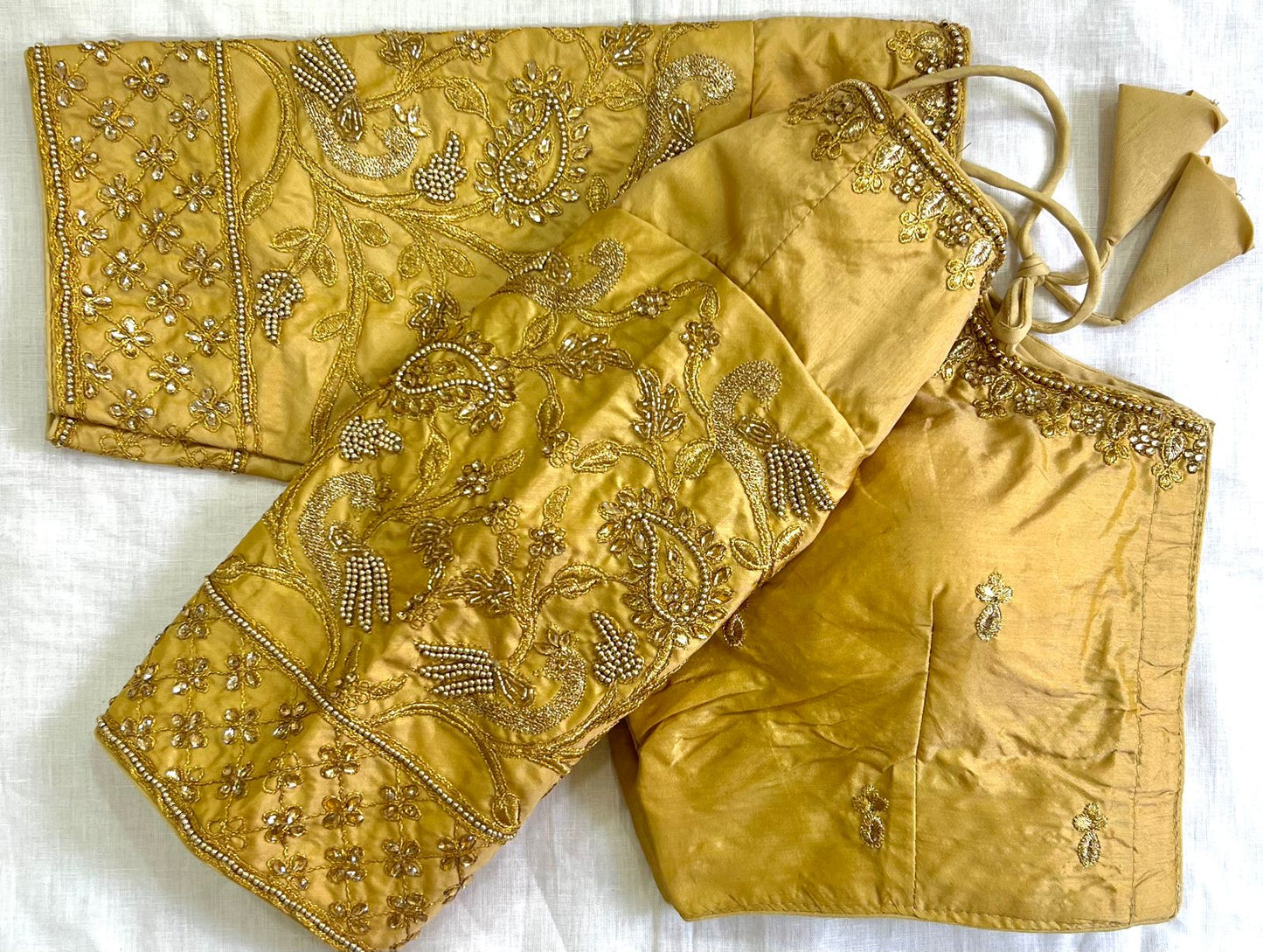 Beige color color banarasi silk saree blouse